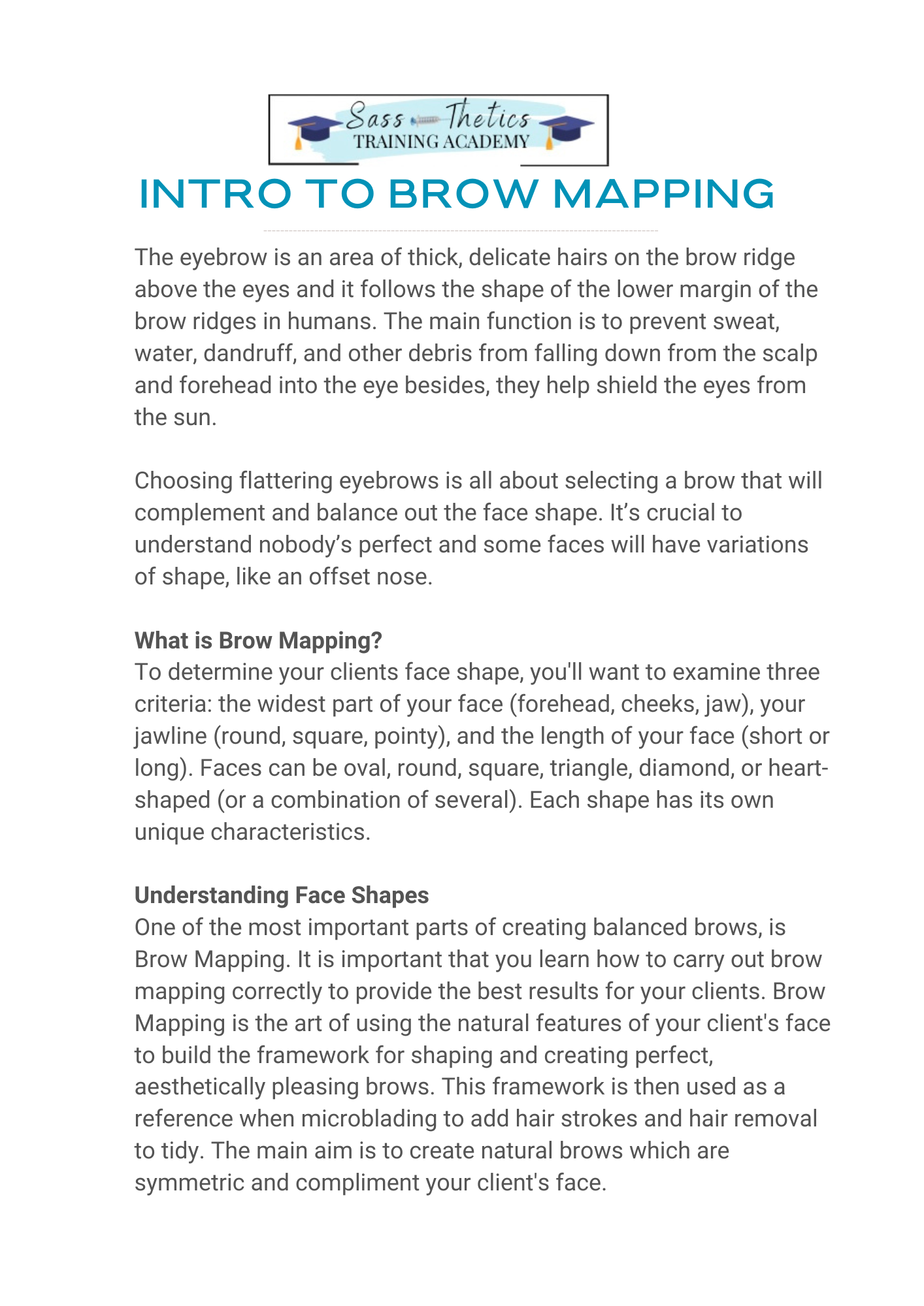 FREE DOCUMENT.DETAILED BROW MAPPING GUIDE.