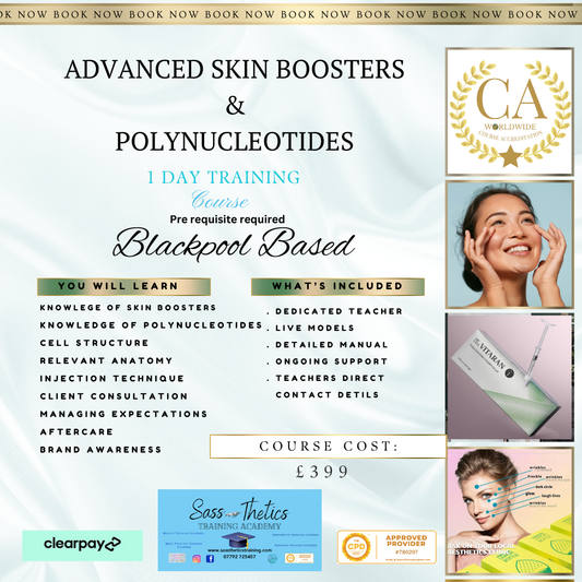 Advanced Skin Boosters and Polynucleotides . Micro needling and chemical peel Training Course Tuesday  26th  August - 2025💉£599 total cost .