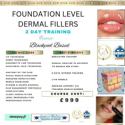 Foundation  Level Dermal filler Training 2 DAYS.Thursday 21st and Friday 22nd August 2025
