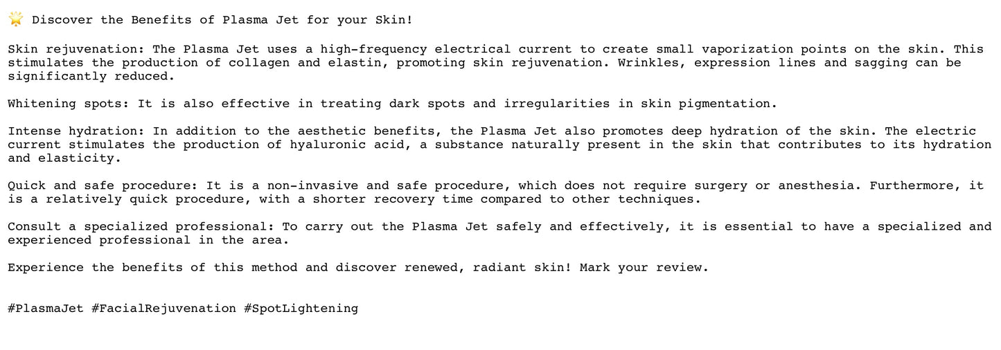 FREE DOCUMENT -WRITTEN DESCRIPTIONS OF TREATMENTS , INCUDING HASHTAGS .EDIT THEM ACCORDINGLY