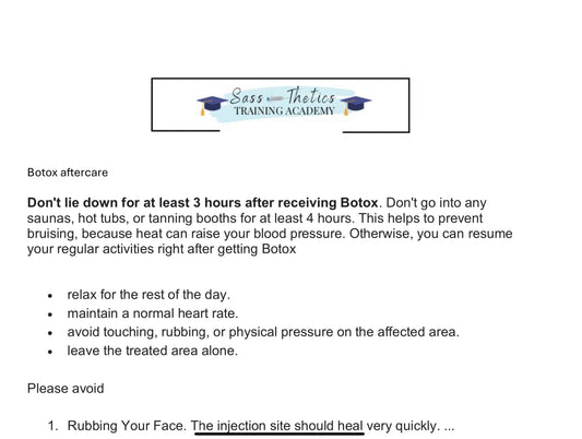 FREE DOCUMENT. BOT@x  AFTER CARE FORM .EDIT THEM ACCORDINGLY