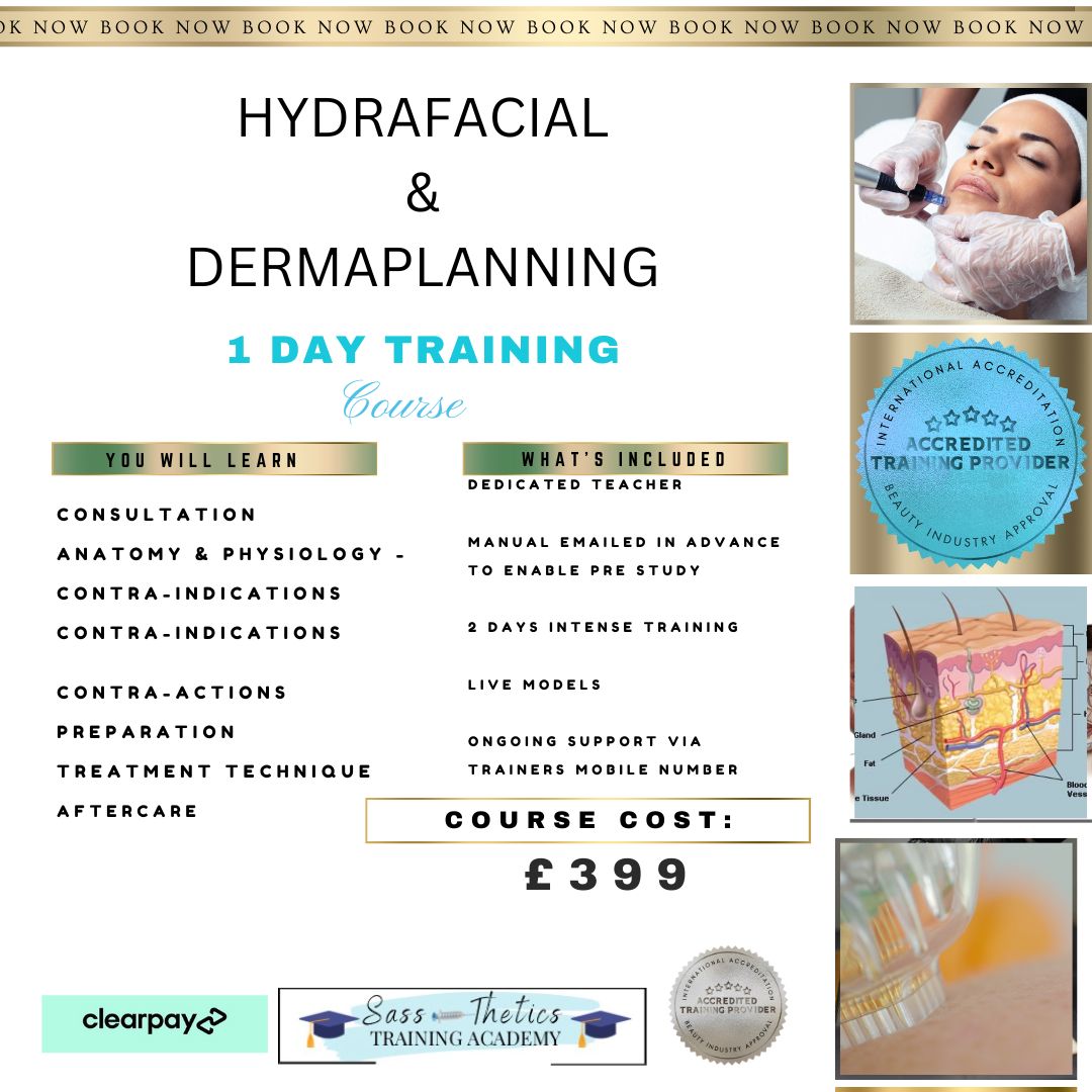 Dermaplaning  and Hydro Facial  Training Course £399. Wednesday 7th November  2025. Pay 50% at time of booking, and the remainder on your training day.