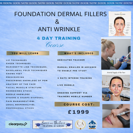 Foundation  Level  Anti Wrinkle  & Dermal filler Training 4  DAYS lCHOOSE YOUR DATES