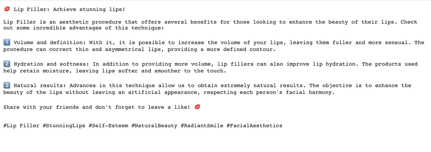 FREE DOCUMENT -WRITTEN DESCRIPTIONS OF TREATMENTS , INCUDING HASHTAGS .EDIT THEM ACCORDINGLY