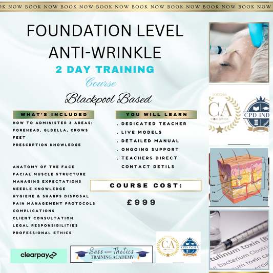 Anti Wrinkle Training 2 DAYS.Thursday 25th and Friday 26TH September  2025