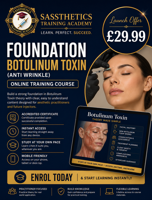 FOUNDATION BOTULINUM TOXIN (ANTI WRINKLE) ONLINE TRAINING COURSE*
