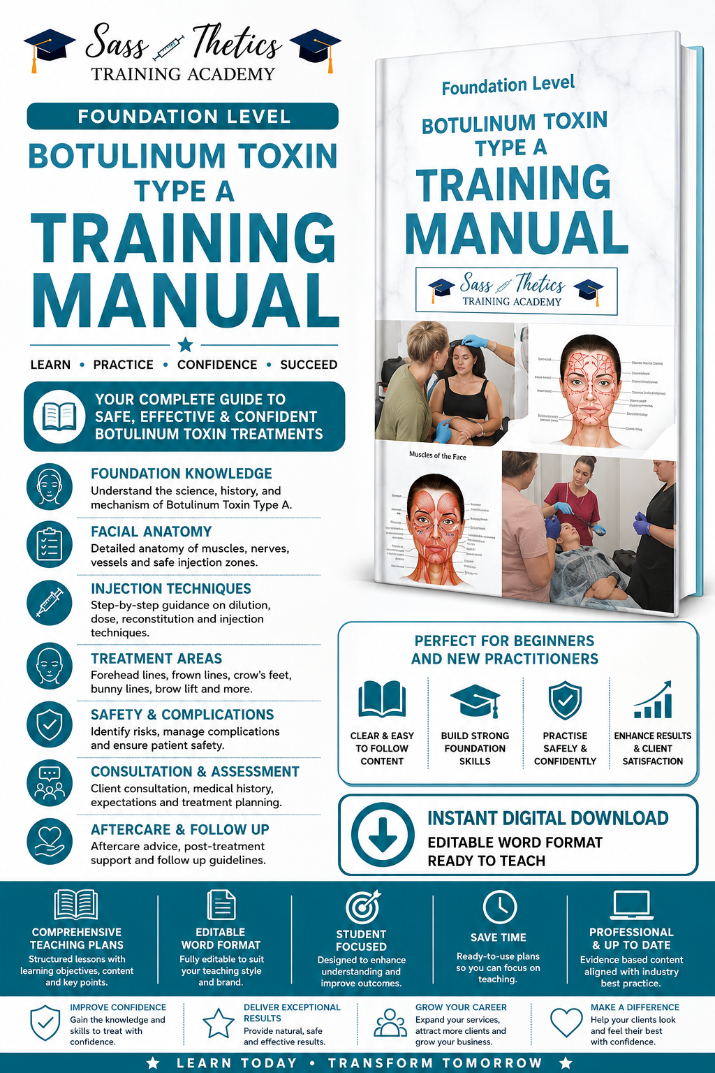 Foundation Dermal Fillers & Foundation Botulinum Toxin Training Manual -FREE TEACHING PLAN |  | Sassthetics