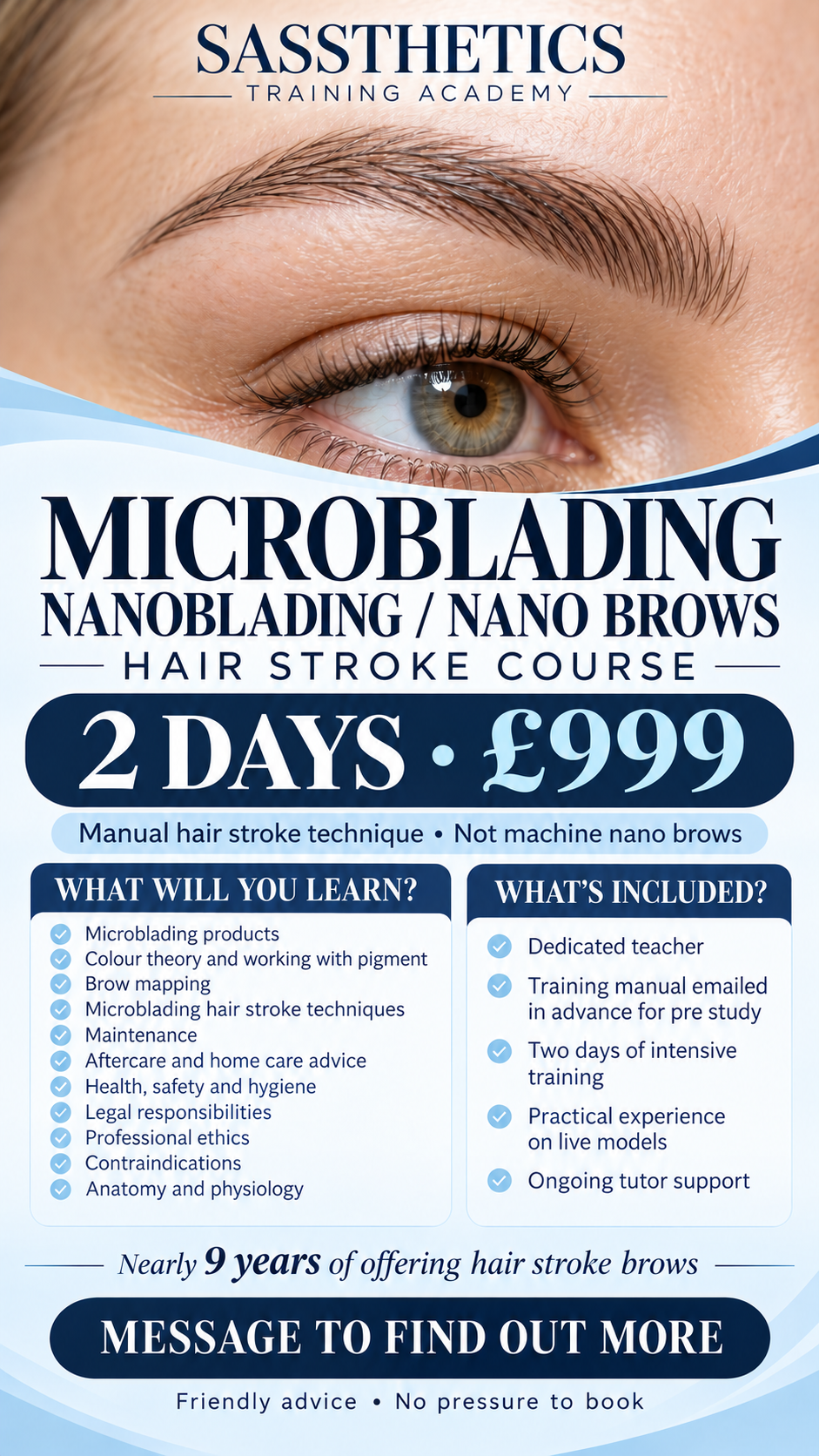 MICROBLADING & NANO BROWS
2 DAY TRAINING COURSE