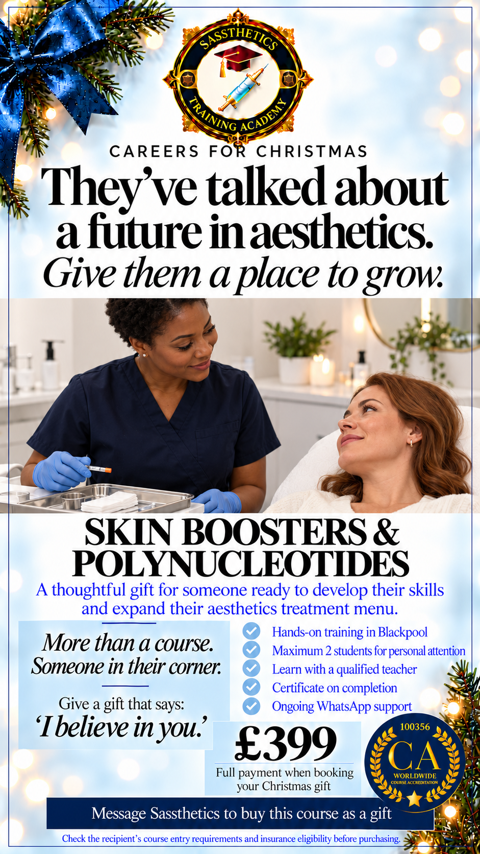 Career for Christmas Voucher -Advanced Skin Boosters & Polynucleotides