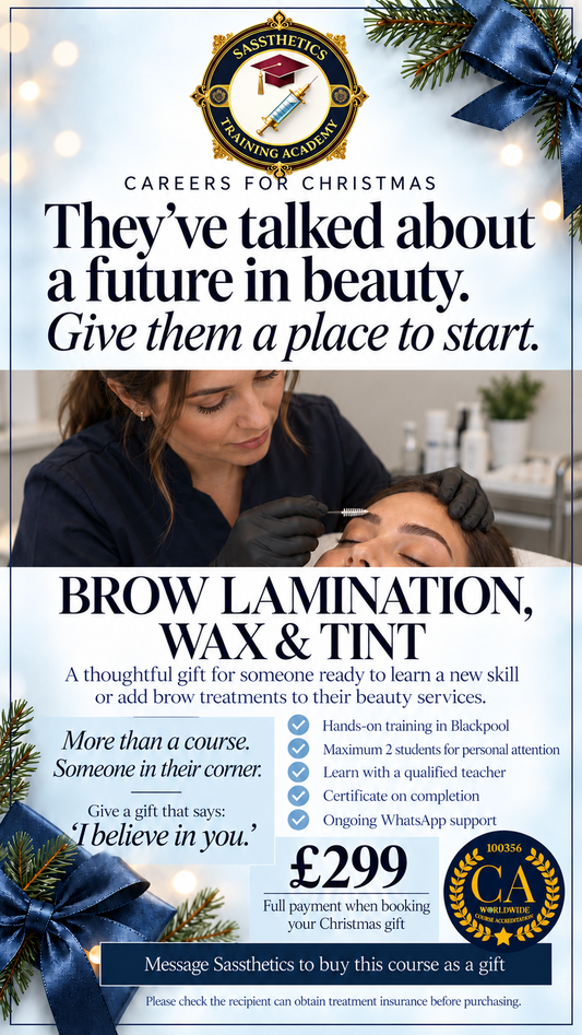Career for Christmas Voucher -Brow Wax n Tint Training Course.