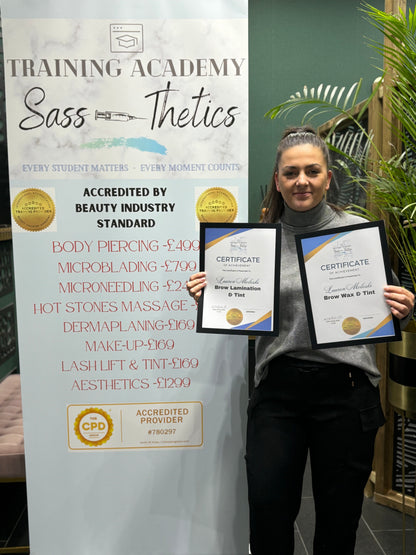 Brow wax & tint training , beauty training course , brow training course 